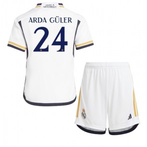 Real Madrid Arda Guler #24 Hjemmebanesæt Børn 2023-24 Kort ærmer (+ korte bukser)
